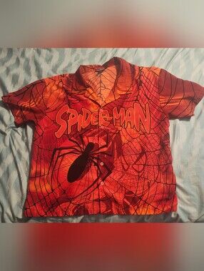 2002‎ Vintage Spider-Man Button Up Shirts Men's Size Large